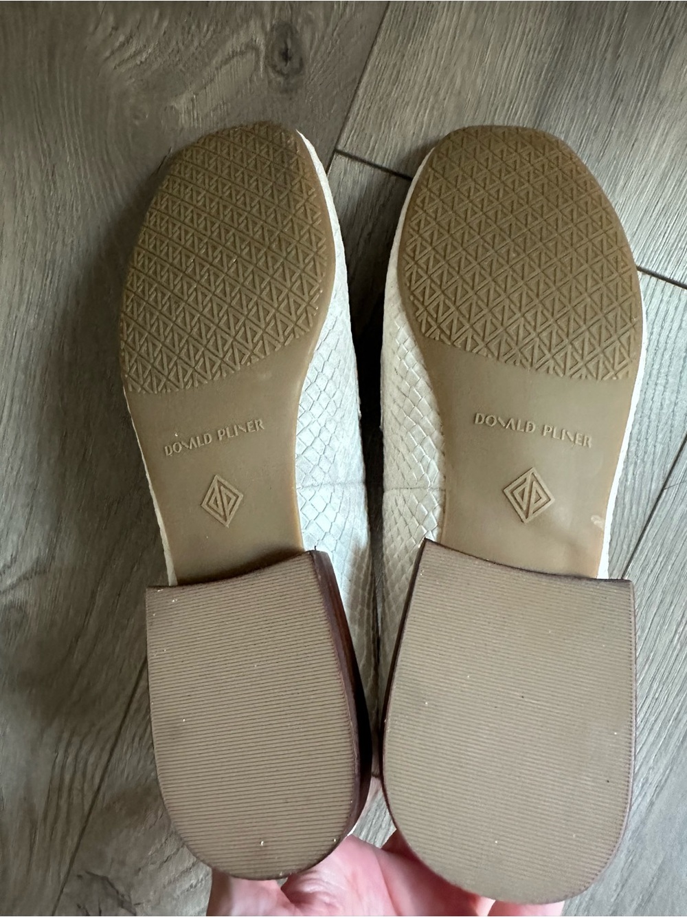 Donald Pliner Bristol Ivory/Cream Textured Leather Loafer, Silver Hardware - Picture 5 of 14